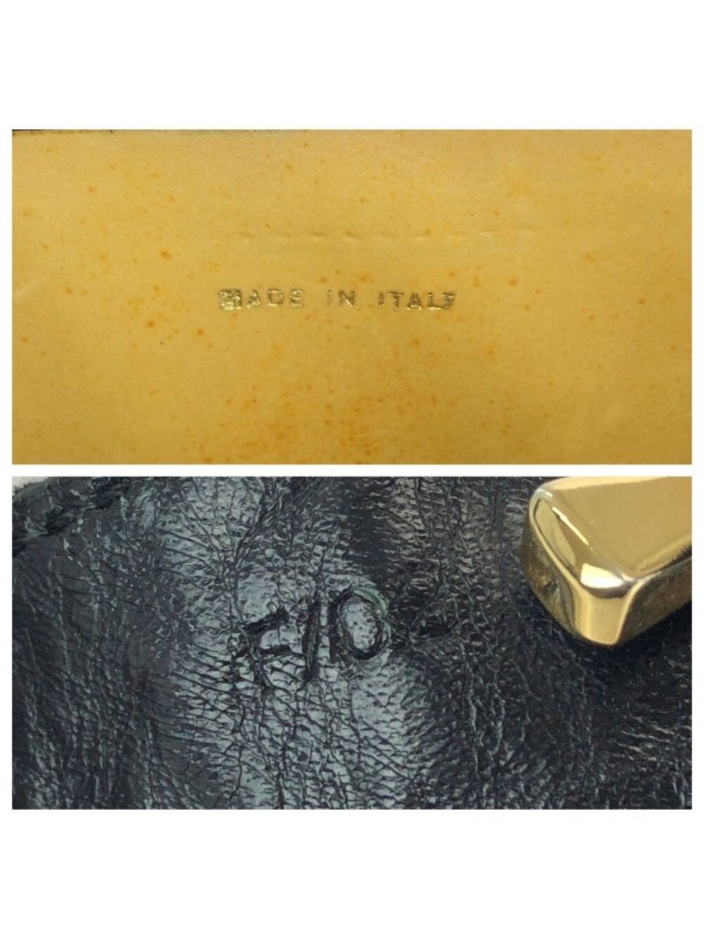 Celine Vintage Horse Carriage Black Gold Leather Shoulder - Picture 4 of 9